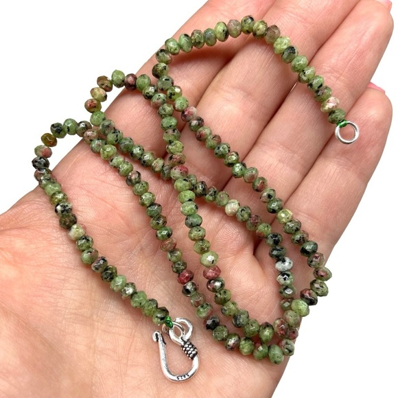 4mm Ruby in Zoisite Beaded Necklace Stone Gemstone Crystal 18” Strand Beads - Picture 7 of 7